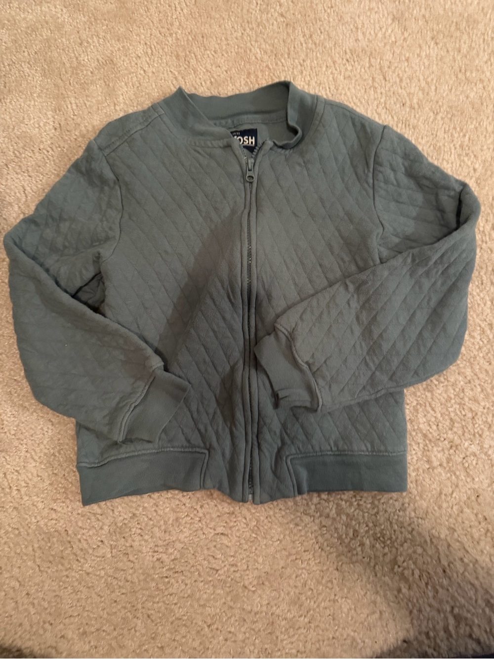 OshKosh B'gosh Quilted Zip-Up Jacket in Sage Green